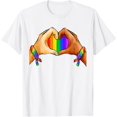 thumbnail image 1 of Gay Pride Clothing LGBT Rainbow Flag Heart LGBT Pride Month T-Shirt, 1 of 4