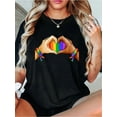 thumbnail image 1 of Gay Pride Clothing LGBT Rainbow Flag T Shirt Tee Heart Unity T-Shirt - Soft 100% Cotton Shirts Summer Outfits For Women, Crop Tops Women, Graphic Tees For Daily Wear, 1 of 4
