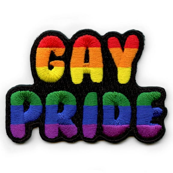 Gay Pride Colors Script Patch Rainbow LGBTQ+ Equality Embroidered Iron On