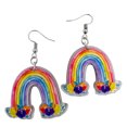 thumbnail image 1 of Gay Pride Earrings - Rainbow LGBT Earrings - Unisex Rainbow Pride Accessories (The Rainbow Cloud), 1 of 8