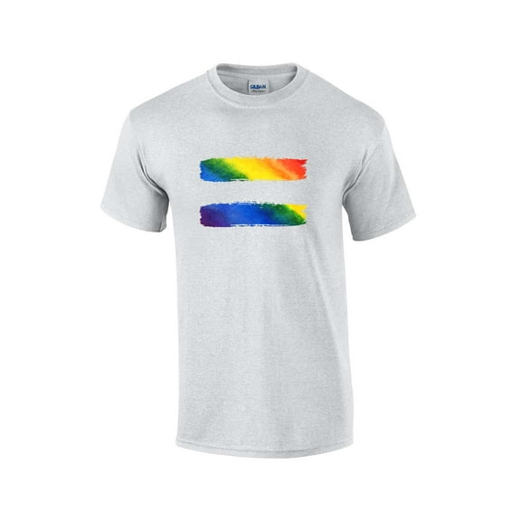 Gay Pride Equal Sign Rainbow Equality LGBTQ Unisex Short Sleeve T-shirt Graphic Tee-Ash-xxl