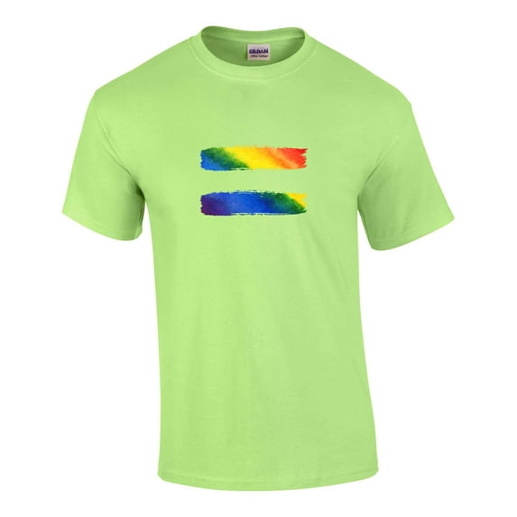 Gay Pride Equal Sign Rainbow Equality LGBTQ Unisex Short Sleeve T-shirt Graphic Tee-Mint-4xl