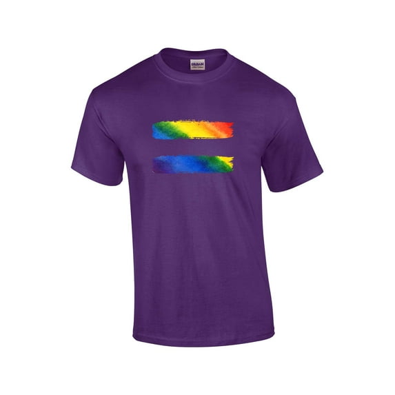 Gay Pride Equal Sign Rainbow Equality LGBTQ Unisex Short Sleeve T-shirt Graphic Tee-Purple-xxxl