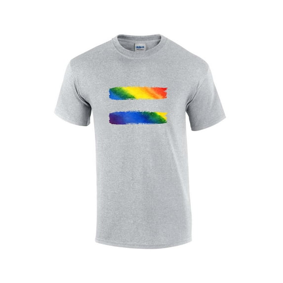 Gay Pride Equal Sign Rainbow Equality LGBTQ Unisex Short Sleeve T-shirt Graphic Tee-Sports Grey-large