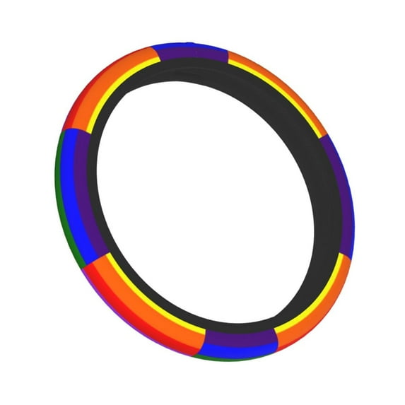 Gay-Pride Flag Elastic Stretch Steering Wheel Cover Universal Interior Trim Wheel Protector For Car Truck Suv 15 Inches
