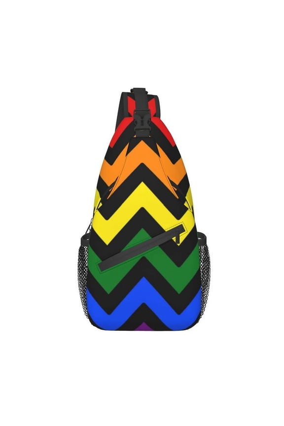 Gay Pride Flag LGBTQ Sling Crossbody Chest Bag Men Fashion LGBT Lesbian Bisexual Shoulder Backpack for Camping Biking