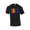 thumbnail image 1 of Gay Pride Flag Rainbow Barcode Support LGBTQ Unisex Short Sleeve T-shirt Graphic Tee-Black-4xl, 1 of 4