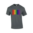 thumbnail image 1 of Gay Pride Flag Rainbow Barcode Support LGBTQ Unisex Short Sleeve T-shirt Graphic Tee-Charcoal-large, 1 of 4