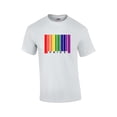 thumbnail image 1 of Gay Pride Flag Rainbow Barcode Support LGBTQ Unisex Short Sleeve T-shirt Graphic Tee-White-xl, 1 of 4