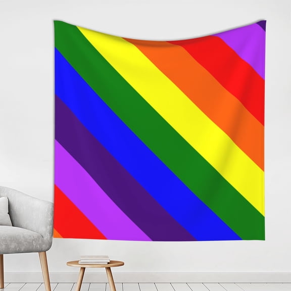 Gay-Pride Flag Tapestry Wall Hanging For Bedroom Dorm Art Home Office Decoration 59(W) X59(L) Inch