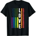 thumbnail image 1 of Gay Pride Gifts Men Women LGBT Rainbow Flag Gay Love T-Shirt, 1 of 4