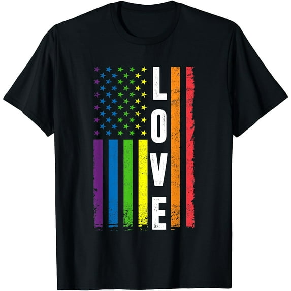 Gay Pride Gifts Men Women LGBT Rainbow Flag Gay Love T-Shirt
