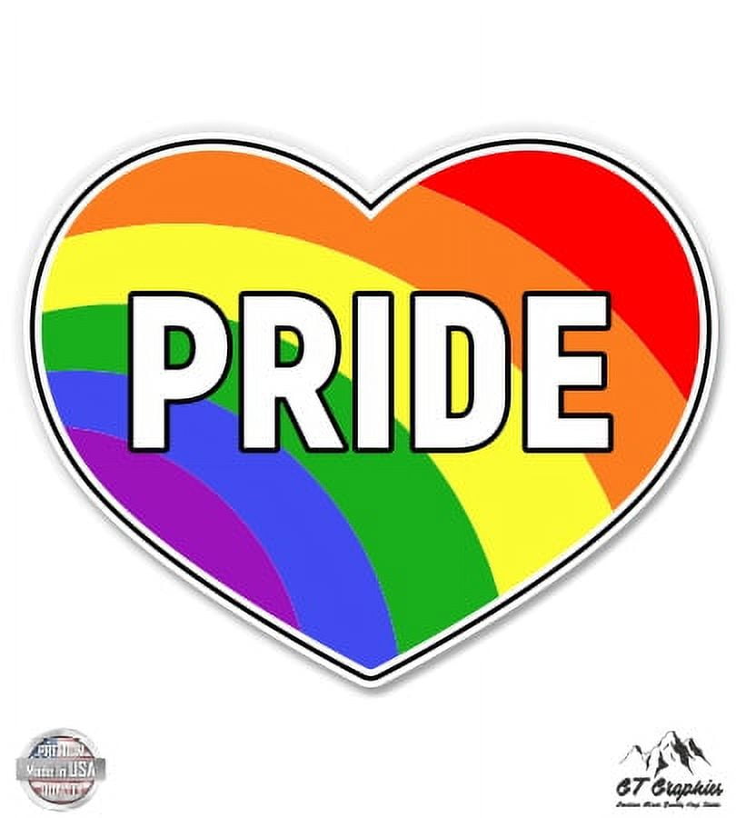Gay Pride Rainbow Flag Heart Sticker LGBT Cup Laptop Car Window