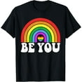 thumbnail image 1 of Gay Pride LGBTQ Ally Retro Rainbow LGBT Support Men Women T-Shirt Tee, 1 of 4