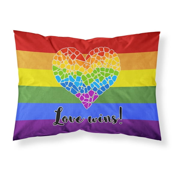 Gay Pride Love Wins Mosaic Heart Fabric Standard Pillowcase