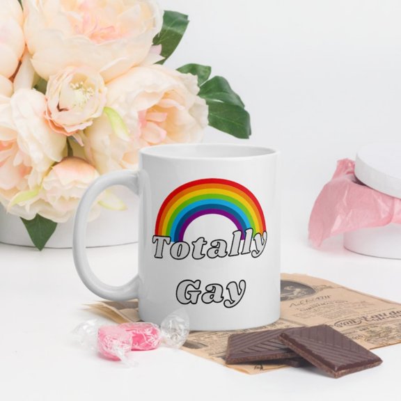 Gay Pride Mug, Coming Out Gift, Totally Gay Cup, National Coming Out Day, BT Gift, Pride Parades Gift.