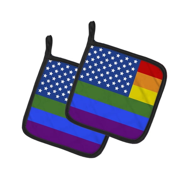 Gay Pride Pair of Pot Holders