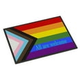 thumbnail image 1 of Gay Pride Progress Pride All are Welcome Indoor or Outdoor Mat 24x36, 1 of 4