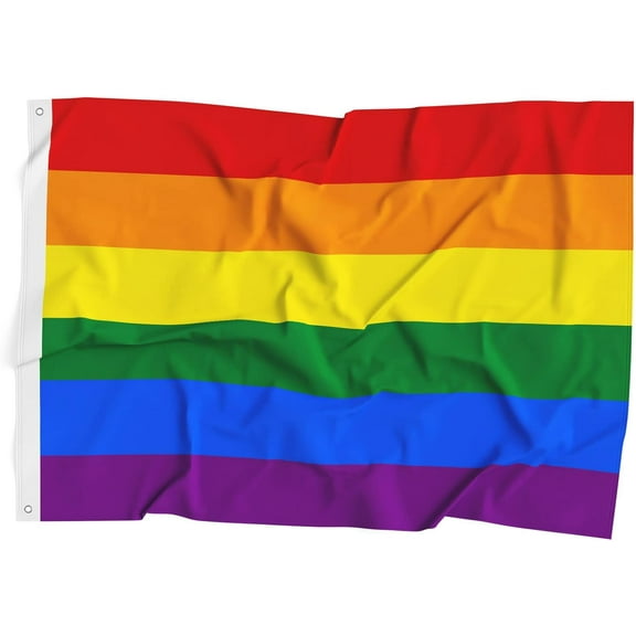Gay Pride Rainbow Flag LGBT United States Banner Polyester 3x5 Foot Flags Vivid Color and UV Fade Resistant Flag Outdoor Banner