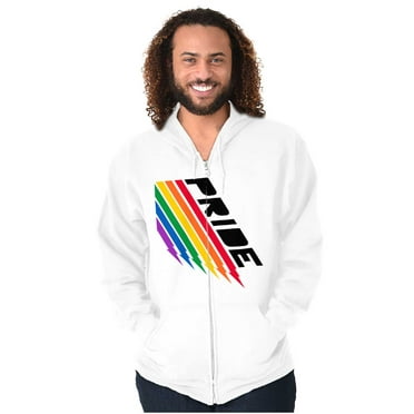 Gay Pride Rainbow Lightning Bolts Unisex Plus Size Zip Hoodie Brisco Brands 3X
