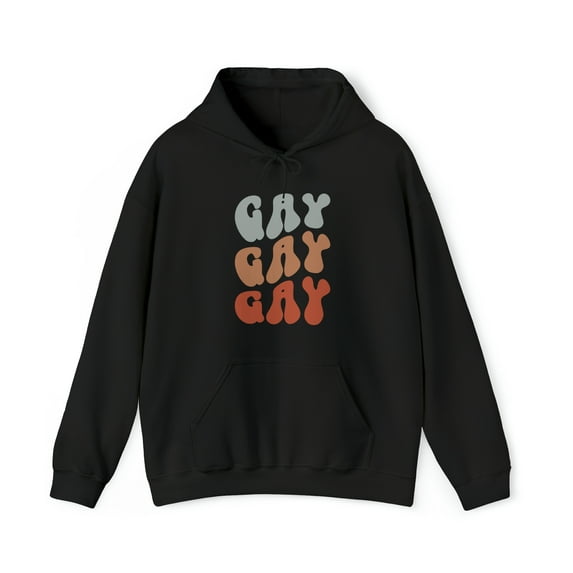 Gay Pride Retro 70s Hoodie, Gifts, Hooded Sweatshirt