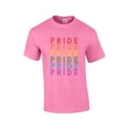 thumbnail image 1 of Gay Pride Retro Repeat Rainbow Support LGBTQ Unisex Short Sleeve T-shirt Graphic Tee-Azalea-large, 1 of 4
