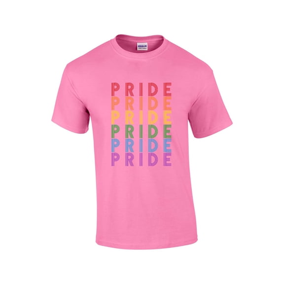 Gay Pride Retro Repeat Rainbow Support LGBTQ Unisex Short Sleeve T-shirt Graphic Tee-Azalea-xl