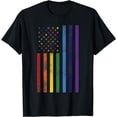 thumbnail image 1 of Gay Pride Shirt - Rainbow American Flag T-shirt T-Shirt, 1 of 4