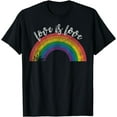 thumbnail image 1 of Gay Pride Vintage Rainbow LGBT Love Is Love T-Shirt, 1 of 4