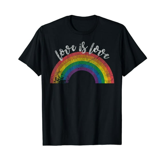 Gay Pride Vintage Rainbow LGBT Love Is Love Unisex T-Shirt Vintage LGBT Gift Gay Colorful Shirts
