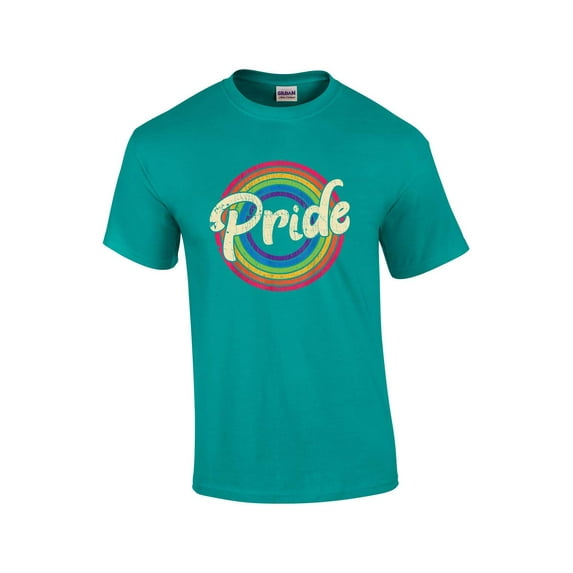 Gay Pride Vintage Retro Rainbow Unisex LGBTQ Short Sleeve T-shirt Graphic Tee-Jade-5xl
