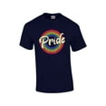 thumbnail image 1 of Gay Pride Vintage Retro Rainbow Unisex LGBTQ Short Sleeve T-shirt Graphic Tee-Navy-5xl, 1 of 4