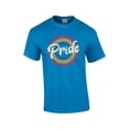 thumbnail image 1 of Gay Pride Vintage Retro Rainbow Unisex LGBTQ Short Sleeve T-shirt Graphic Tee-Sapphire-6xl, 1 of 4