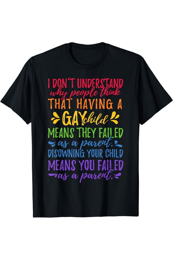 Gay Pride shirt Proud Parent Mom Dad Parenting Quote T-shirt Black 2X-Large