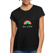 Gay Rainbow Flag Pride Gaypride Homosexual Support Women's Relaxed Fit T-Shirt Loose Tee