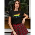 thumbnail image 1 of Gay Rainbow Flag Unicorn Shaped T-Shirt Women -Image by Shutterstock, Female x-Large, 1 of 4