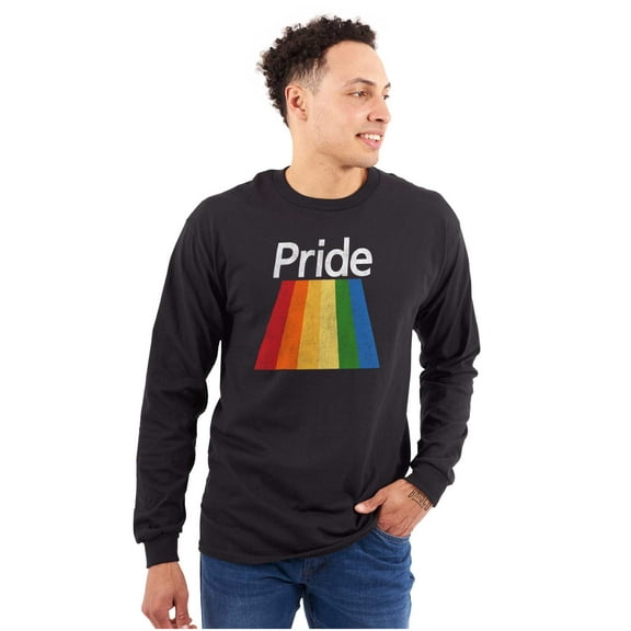 Gay Rainbow Pride Flag LGBTQ Rights Long Sleeve TShirt Men Women Brisco Brands S