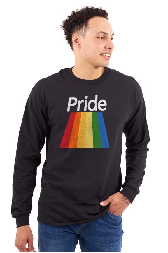 Gay Rainbow Pride Flag LGBTQ Rights Long Sleeve TShirt Men Women Brisco Brands S