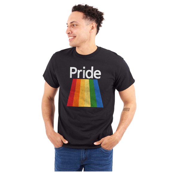 Gay Rainbow Pride Flag LGBTQ Rights Men's Graphic T Shirt Tees Brisco Brands X