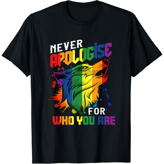 Gay Wolfs Rainbow Wolfs Skin Gay Pride LGBT T-Shirt Tops Tee