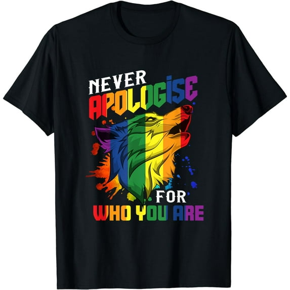 Gay Wolfs Rainbow Wolfs Skin Gay Pride LGBT T-Shirt