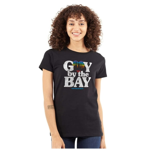 Gay by the Bay San Francisco Pride Womens Fitted Plus Size Graphic Tee Brisco Brands 2X