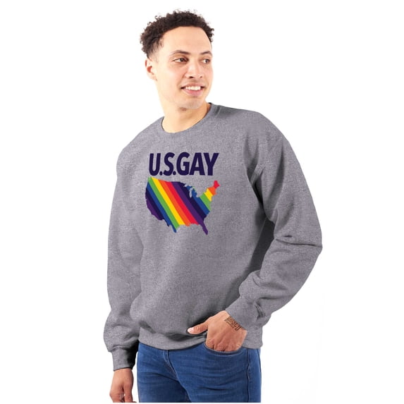 Gay in the USA LGBTQ American Pride Sweatshirt for Men or Women Brisco Brands X