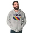 thumbnail image 1 of Gay in the USA LGBTQ American Pride Zip Up Hoodie Men's Women's Brisco Brands S, 1 of 6