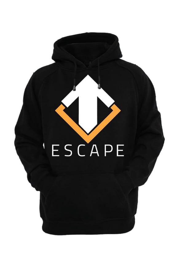Escape Gaming Logo Men's Black Hoodie, X-Large Male