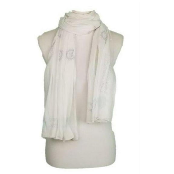 Gayatri Mantra Prayer Shawl - White & Grey