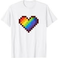 thumbnail image 1 of Gaymer LGBT Retro Pride Shirt Gay Gamer Rainbow Pixel Heart T-Shirt, 1 of 4