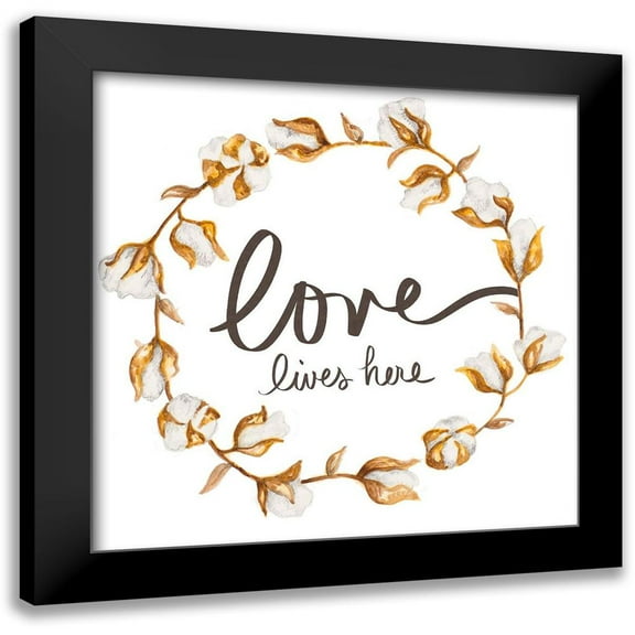 Gaynor, Janice 12x12 Black Modern Framed Museum Art Print Titled - Love Lives Here