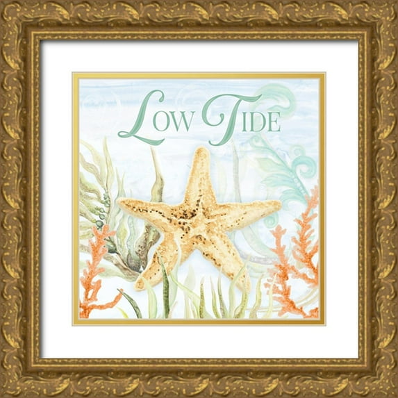 Gaynor, Janice 12x12 Gold Ornate Wood Framed with Double Matting Museum Art Print Titled - Low Tide