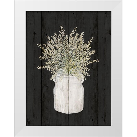 Gaynor, Janice 12x14 White Modern Wood Framed Museum Art Print Titled - Herbs on Black Wood I